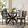 Lena 5-Piece Dining Set In Beige Fabric and Dark Brown Finished Wood