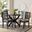 Lena 5-Piece Dining Set In Grey Fabric and Dark Brown Finished Wood