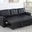 Lexi 83.5 Inch Vegan Leather Reversible Sleeper Sectional Sofa with Storage Chaise In Black