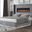 Lizelle Upholstery Wooden King Bed With Ambient Lighting In Gray Velvet Finish