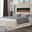 Lizelle Upholstery Wooden Queen Bed With Ambient Lighting In Beige Velvet Finish