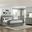 Logandale Platform Bedroom Set with Storage Footboard and Side Rails In Gray