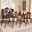Lois Mid-Century Modern Transitional Light Beige Fabric Upholstered and Walnut Brown Finished Wood 5-Piece Dining Set
