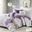 Lola Cotton Printed Fabric 6 Piece Quilted Queen Coverlet Set In Purple