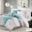 Lola Cotton Sateen Printed 7 Piece Queen Comforter Set In Aqua