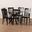 Lore Modern and Contemporary Grey Fabric Upholstered and Dark Brown Finished Wood 7-Piece Dining Set