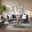 Lori Grey Velvet Tuxedo Arm Living Room Set