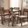 Lovy Modern And Contemporary Beige Fabric Upholstered Dark Walnut-Finished 5-Piece Wood Dining Set