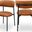 Lupita Vegan Leather Dining Chair Set of 2 In Cognac and Matte Black
