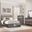 Luster Gray And Silver Glitter Upholstered Storage Platform Bedroom Set