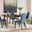 Lyncott Dining Room Set With Blue Chairs