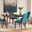 Lyncott Extension Dining Room Set In Blue and Brown