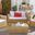 Machie 4 Piece Living Set In Natural and White
