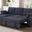 Mackenzie 91 Inch Chenille Fabric Reversible Sleeper Sectional with Storage Chaise and Drop-Down Table In Charcoal