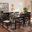Mael Modern and Contemporary Sand Fabric Upholstered and Espresso Brown Finished Wood 7-Piece Dining Set
