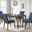 Maggie Dining Room Set In Walnut And Blue