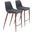 Magnus Counter Stool Set of 2 In Black and Walnut