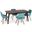 Malden/Draper 5-Piece Dining Set In Turquoise Blue