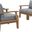 Marina 4 Piece Outdoor Patio Teak Set In Natural and Gray