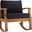 Marina Outdoor Patio Teak Rocking Chair In Natural and Navy