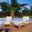 Marina 4 Piece Outdoor Patio Teak Set In Natural and White