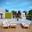 Marina 6 Piece Outdoor Patio Teak Set In Natural and White