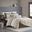 Mila Cotton Printed 3 Piece Queen Comforter Set With Chenille In Taupe