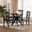 Mila Fabric and Wood 5-Piece Dining Set In Grey and Dark Brown