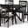Mila Modern and Contemporary Grey Fabric Upholstered and Dark Brown Finished Wood 7-Piece Dining Set