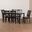 Minette Modern and Contemporary Gray Fabric Upholstered and Espresso Brown Finished Wood 7-Piece Dining Set