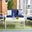 Montez 4 Piece Outdoor Set with Accent Pillows In White and Navy