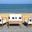 Montez Teak, Black and White 4-Piece Outdoor Set with Accent Pillows