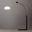 Morelli V-Base 84 Inch Arc Floor Lamp In Satin Nickel and Black