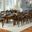 Mariposa Rustic Whiskey 100" Extendable Height Leg Dining Room Set