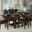 Mariposa Warm Gray 132" Extendable Rectangular Trestle Dining Room Set