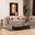 Naomi Button Tufted 3 PC Set With Velvet Fabric And Gold Accent In Off White