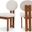 Napa Boucle Fabric Dining Chair Set of 2 In Cream/Walnut
