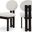Napa Boucle Fabric Dining Chair Set of 2 In Cream/Black