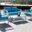 Nason White and Teal 5-Piece Outdoor Living Set