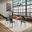 Nature'S Edge 60 Inch 7 Piece Modern Dining Set In Chestnut and Slate Blue