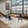 Nature'S Edge 60 Inch 7 Piece Modern Dining Set In Natural and Slate Blue