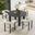 Nautica 5-Piece Round Outdoor Patio Aluminum Dining Table and Chairs Set In Ivory and Graphite