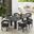 Nautica 7-Piece Rectangular Outdoor Patio Aluminum Dining Table and Chairs Set In Charcoal and Graphite