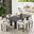Nautica 7-Piece Rectangular Outdoor Patio Aluminum Dining Table and Chairs Set In Ivory and Graphite