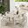 Nautica 7-Piece Rectangular Outdoor Patio Aluminum Dining Table and Chairs Set In Ivory and Taupe