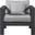 Nizuc Water Resistant Fabric Outdoor Patio Aluminum Arm Chair In Grey/Dark Grey
