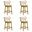 Noely Swivel Counter Height Bar Stool Set of 4 In Amber Glow and White