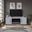 Nora 64 Inch Fireplace TV Stand with 26 Inch Electric Fireplace and Remote Control In White and Barnwood