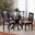 Norah Fabric and Wood 5-Piece Dining Set In Grey and Dark Brown
