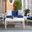 Nunzio 4 Piece Outdoor Set with Accent Pillows In White and Navy PAT7031J